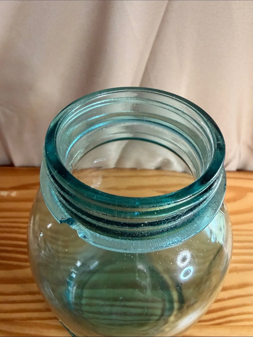 Vintage Aqua Ball Perfect Mason Jar Half-Gallon 2-Quart Zinc Lid 9.5